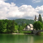 travel___Over Bridge Church___Bohinj, Slovenia.