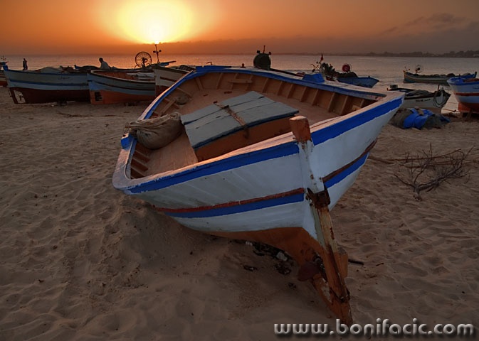 travel___Beach Boats___Hammamet, Tunisia.