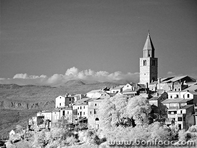 bw___Belfry___Vrbnik, Croatia.